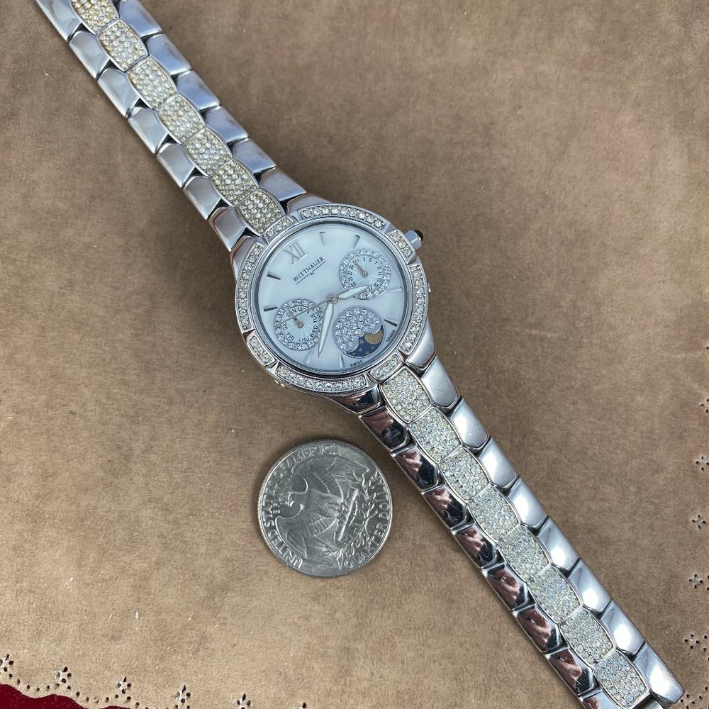 SOLD Wittnauer Crystal Moonphase Chronograph, Swiss Made, Roman Numerals - Picture 5 of 8